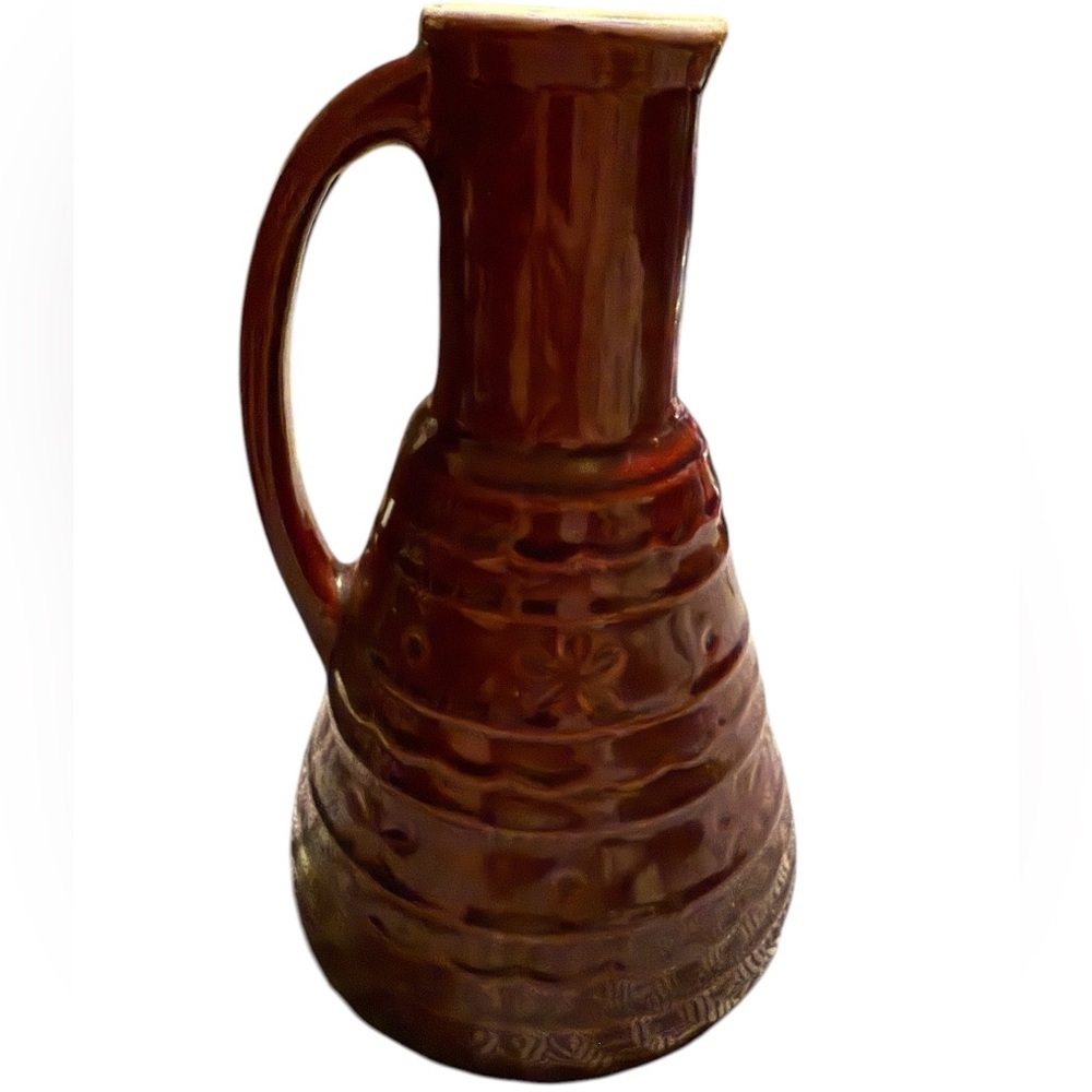 Vintage Brown Marcrest “Daisy and Dot” Stoneware Pitcher – 1950s/60s – Ovenproof